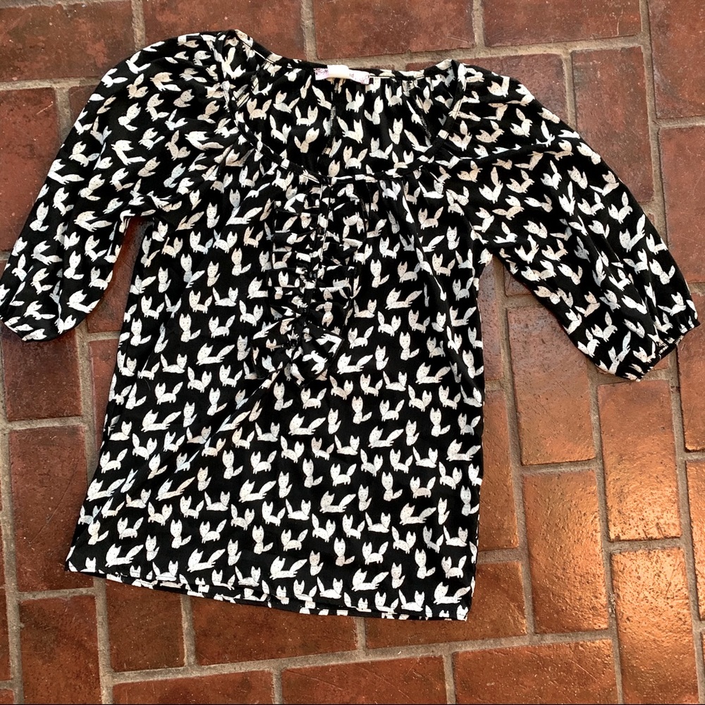 Anthro Rosebud Foxes Blouse